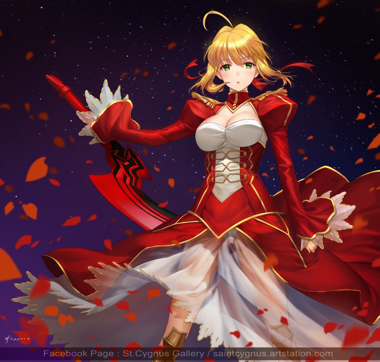 Saintcygnus Fateextra Fatestay Night Saber Extra Armor Cleavage Pantsu See Through Sword 5212